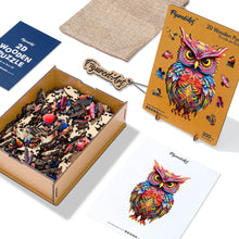 Carica l&#39;immagine nel visualizzatore di Gallery, Puzzle in Legno Adulti - Gufo Multicolore