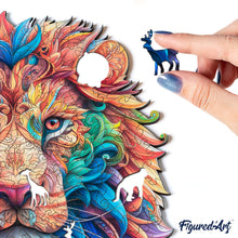 Carica l&#39;immagine nel visualizzatore di Gallery, Puzzle in Legno Adulti - Leone Mandala