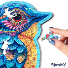 Carica l&#39;immagine nel visualizzatore di Gallery, Puzzle in Legno Adulti - Passerotto Blu sul Ramo
