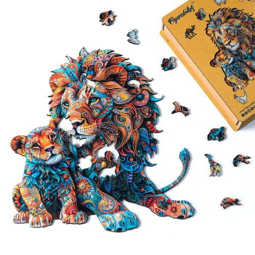 Puzzle in Legno Adulti - Leone e Cucciolo
