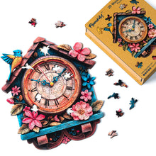 Carica l&#39;immagine nel visualizzatore di Gallery, Puzzle in Legno Adulti - Orologio a cucù floreale