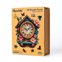 Carica l&#39;immagine nel visualizzatore di Gallery, Puzzle in Legno Adulti - Orologio a cucù floreale