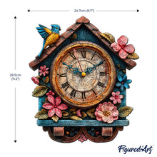 Carica l&#39;immagine nel visualizzatore di Gallery, Puzzle in Legno Adulti - Orologio a cucù floreale