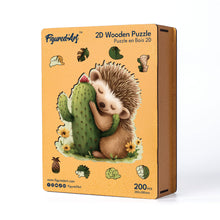 Carica l&#39;immagine nel visualizzatore di Gallery, Puzzle in Legno Adulti - Riccio e Cactus
