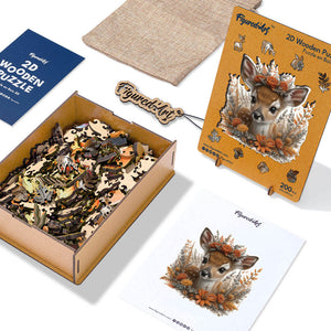 Puzzle in Legno Adulti - Cerbiatto tra i Fiori
