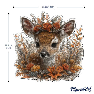 Puzzle in Legno Adulti - Cerbiatto tra i Fiori