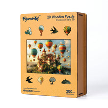 Carica l&#39;immagine nel visualizzatore di Gallery, Puzzle in Legno Adulti - Castello e Mongolfiere