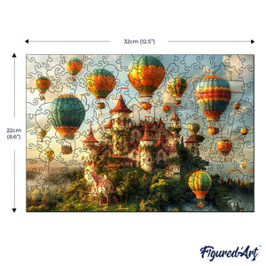 Puzzle in Legno Adulti - Castello e Mongolfiere