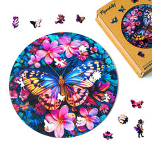 Carica l&#39;immagine nel visualizzatore di Gallery, Puzzle in Legno Adulti - Farfalla con Fiori