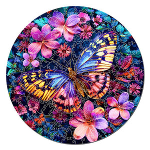 Puzzle in Legno Adulti - Farfalla con Fiori