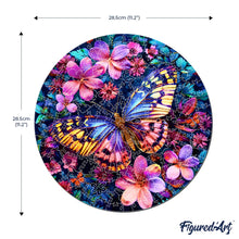 Carica l&#39;immagine nel visualizzatore di Gallery, Puzzle in Legno Adulti - Farfalla con Fiori