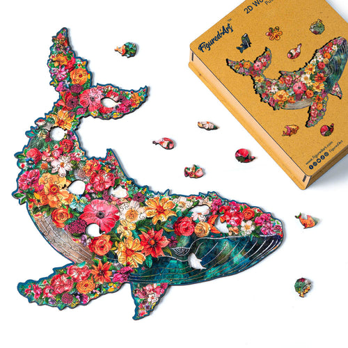 Puzzle in Legno Adulti - Balena Floreale