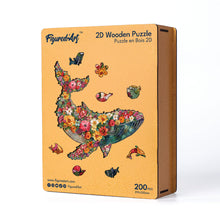 Carica l&#39;immagine nel visualizzatore di Gallery, Puzzle in Legno Adulti - Balena Floreale