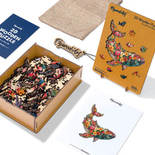 Carica l&#39;immagine nel visualizzatore di Gallery, Puzzle in Legno Adulti - Balena Floreale