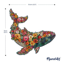 Carica l&#39;immagine nel visualizzatore di Gallery, Puzzle in Legno Adulti - Balena Floreale