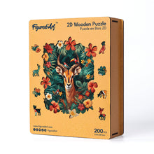 Carica l&#39;immagine nel visualizzatore di Gallery, Puzzle in Legno Adulti - Giraffa con Fiori