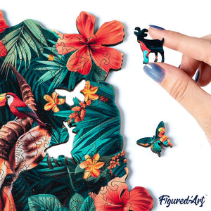 Puzzle in Legno Adulti - Giraffa con Fiori