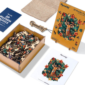 Puzzle in Legno Adulti - Giraffa con Fiori