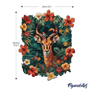 Puzzle in Legno Adulti - Giraffa con Fiori