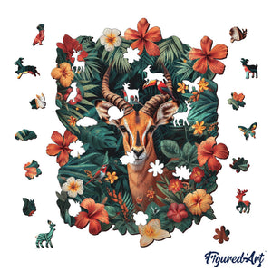 Puzzle in Legno Adulti - Giraffa con Fiori