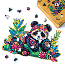 Carica l&#39;immagine nel visualizzatore di Gallery, Puzzle in Legno Adulti - Panda Floreale