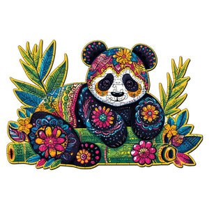 Puzzle in Legno Adulti - Panda Floreale
