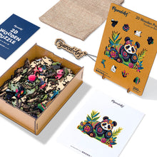 Carica l&#39;immagine nel visualizzatore di Gallery, Puzzle in Legno Adulti - Panda Floreale