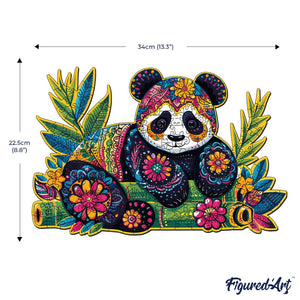 Puzzle in Legno Adulti - Panda Floreale