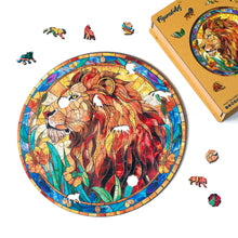 Carica l&#39;immagine nel visualizzatore di Gallery, Puzzle in Legno Adulti - Vetrata con Leone