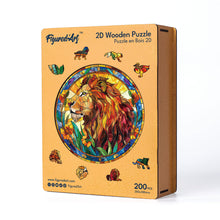 Carica l&#39;immagine nel visualizzatore di Gallery, Puzzle in Legno Adulti - Vetrata con Leone