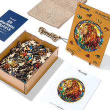 Carica l&#39;immagine nel visualizzatore di Gallery, Puzzle in Legno Adulti - Vetrata con Leone
