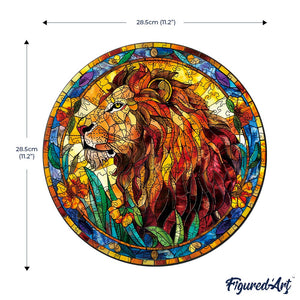 Puzzle in Legno Adulti - Vetrata con Leone