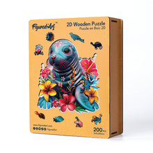 Carica l&#39;immagine nel visualizzatore di Gallery, Puzzle in Legno Adulti - Foca e Fiori