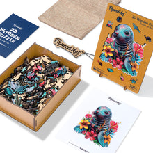 Carica l&#39;immagine nel visualizzatore di Gallery, Puzzle in Legno Adulti - Foca e Fiori