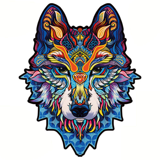 Puzzle 2D in legno - Lupo Colorato