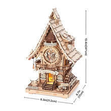 Carica l'immagine nel visualizzatore di Gallery, Puzzle 3D - Orologio a cucù (colore legno)
