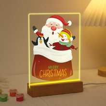 Carica l&#39;immagine nel visualizzatore di Gallery, Dipingere con i numeri - Supporto in legno con Luce LED 15x20cm - Babbo Natale 02