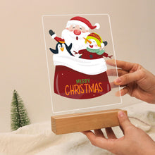 Carica l&#39;immagine nel visualizzatore di Gallery, Dipingere con i numeri - Supporto in legno con Luce LED 15x20cm - Babbo Natale 02