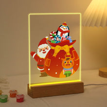 Carica l&#39;immagine nel visualizzatore di Gallery, Dipingere con i numeri - Supporto in legno con Luce LED 15x20cm - Babbo Natale 05