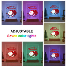 Carica l&#39;immagine nel visualizzatore di Gallery, Dipingere con i numeri - Supporto in legno con Luce LED 15x20cm - Babbo Natale 07