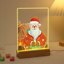 Carica l&#39;immagine nel visualizzatore di Gallery, Dipingere con i numeri - Supporto in legno con Luce LED 15x20cm - Babbo Natale 09