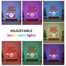 Carica l&#39;immagine nel visualizzatore di Gallery, Dipingere con i numeri - Supporto in legno con Luce LED 15x20cm - Babbo Natale 10