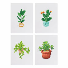Carica l&#39;immagine nel visualizzatore di Gallery, Mini Diamond Painting 15x20cm (4 pezzi) - Gioielli del Giardino: Mini Succulente