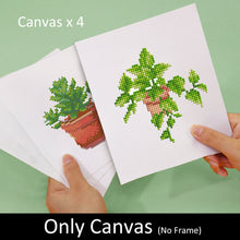 Carica l&#39;immagine nel visualizzatore di Gallery, Mini Set Diamond Painting 15x20cm (4 pezzi) - Gioielli del Giardino: Mini Succulente