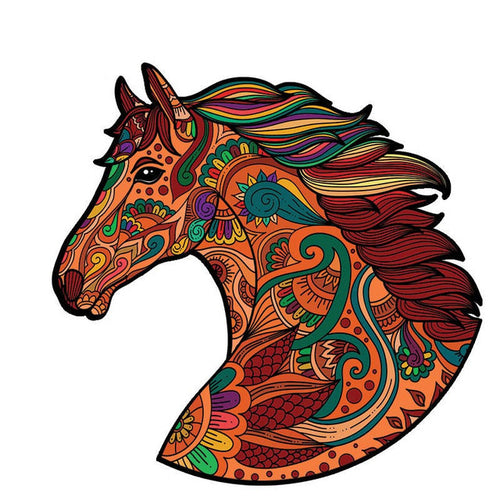 Puzzle 2D in legno - Cavallo Hippie