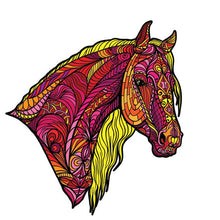 Carica l&#39;immagine nel visualizzatore di Gallery, Puzzle 2D in legno - Cavallo Rosa