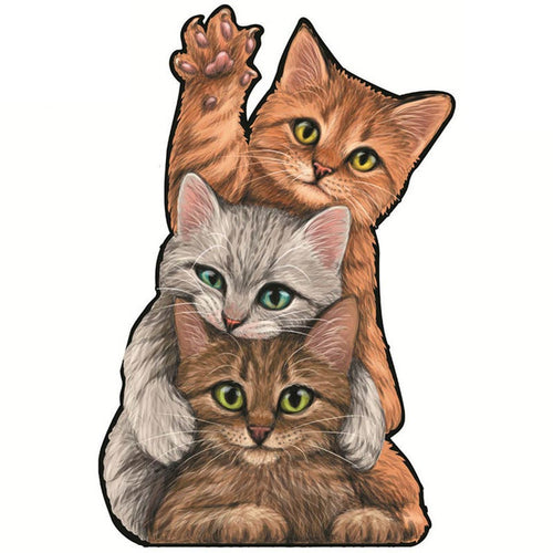 Puzzle 2D in legno - Gattini Felici