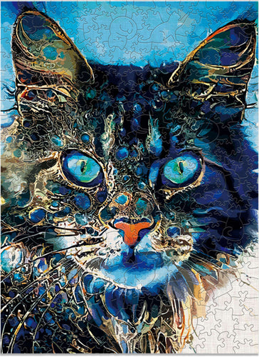 Puzzle 2D in legno - Gatto Serio