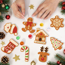 Carica l&#39;immagine nel visualizzatore di Gallery, Decorazioni Natalizie da Dipingere con i Numeri - Kit Biscotti di Pan di Zenzero per le Feste