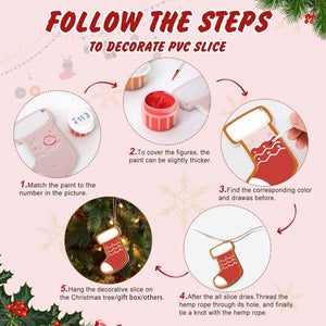 Decorazioni Natalizie da Dipingere con i Numeri - Kit Biscotti di Pan di Zenzero per le Feste